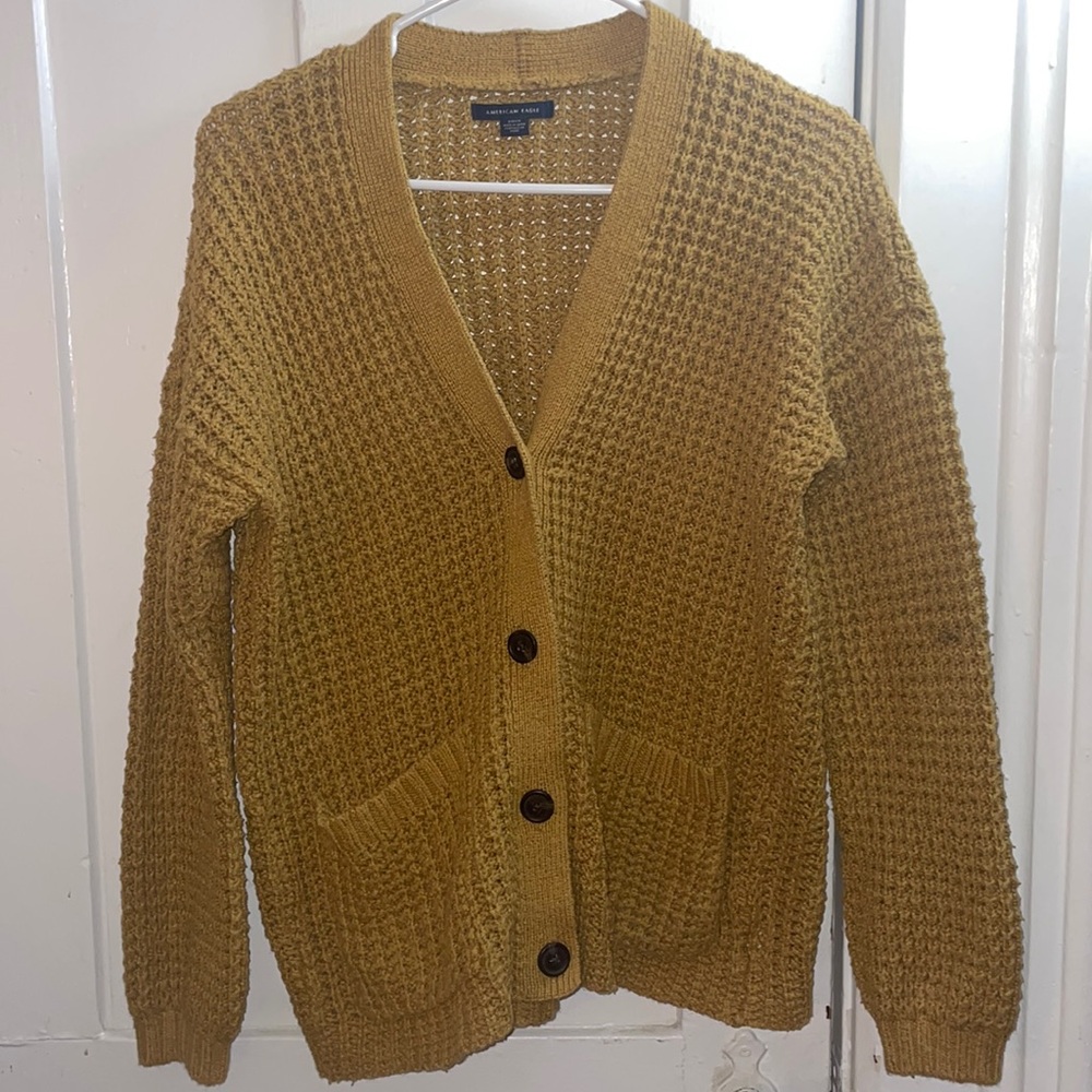 Yellow American Eagle Knitted Cardigan S